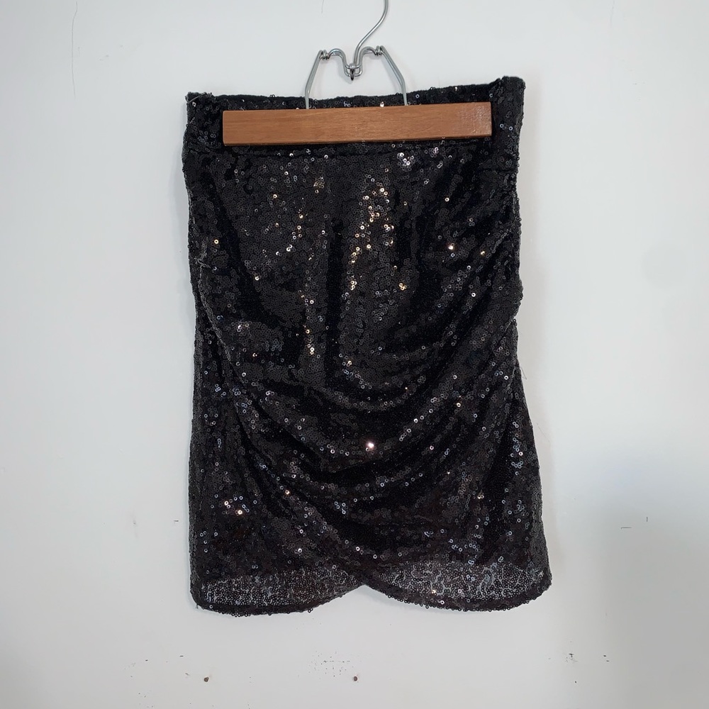 Black sequin skirt